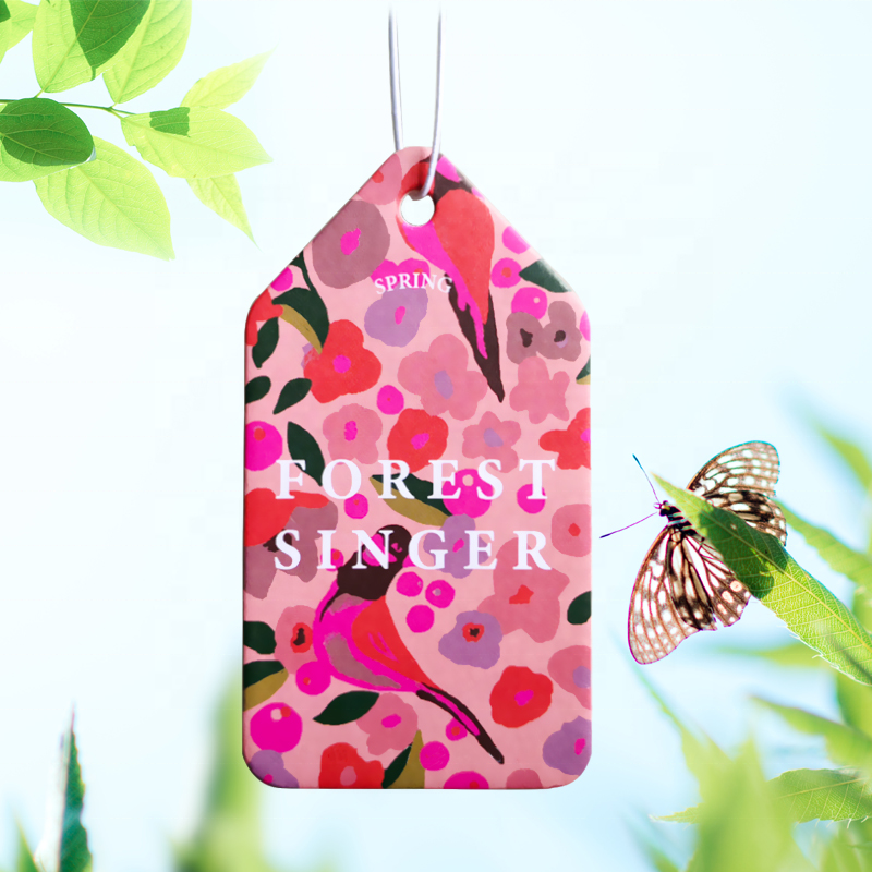 Ready to ship customized paper air freshener cotton paper perfume fragrance scented logo AROMA car air freshener