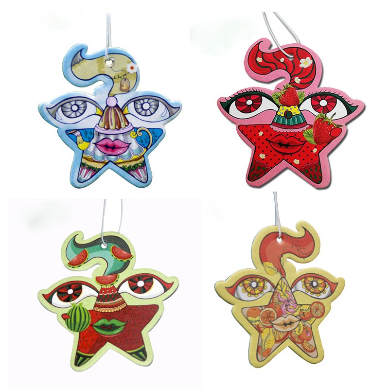 Ready to ship customized paper air freshener cotton paper perfume fragrance scented logo AROMA car air freshener
