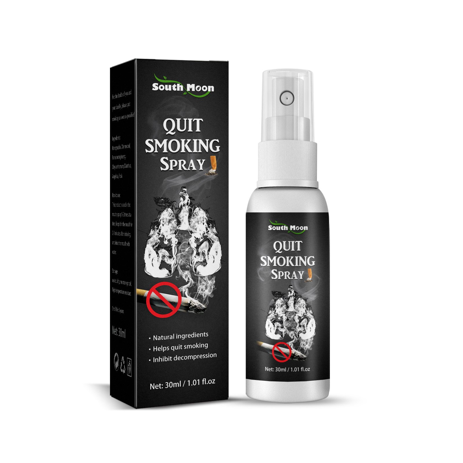Quit Smoking Spray Natural Ingredient Freshen Breath Control-smoking Cessation Spray for Men Mouth Stop Smoke Lung Cleanse Spray