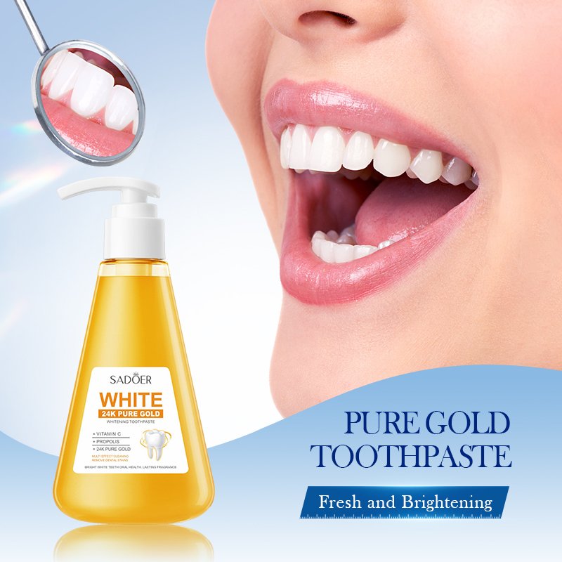 24K pure Gold toothpaste Reduce Yellowing Care For Teeth Gum Whitening Toothpaste Remove Stains Fresh Breath Brightening Teeth