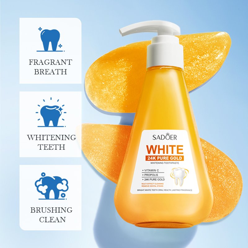 24K pure Gold toothpaste Reduce Yellowing Care For Teeth Gum Whitening Toothpaste Remove Stains Fresh Breath Brightening Teeth