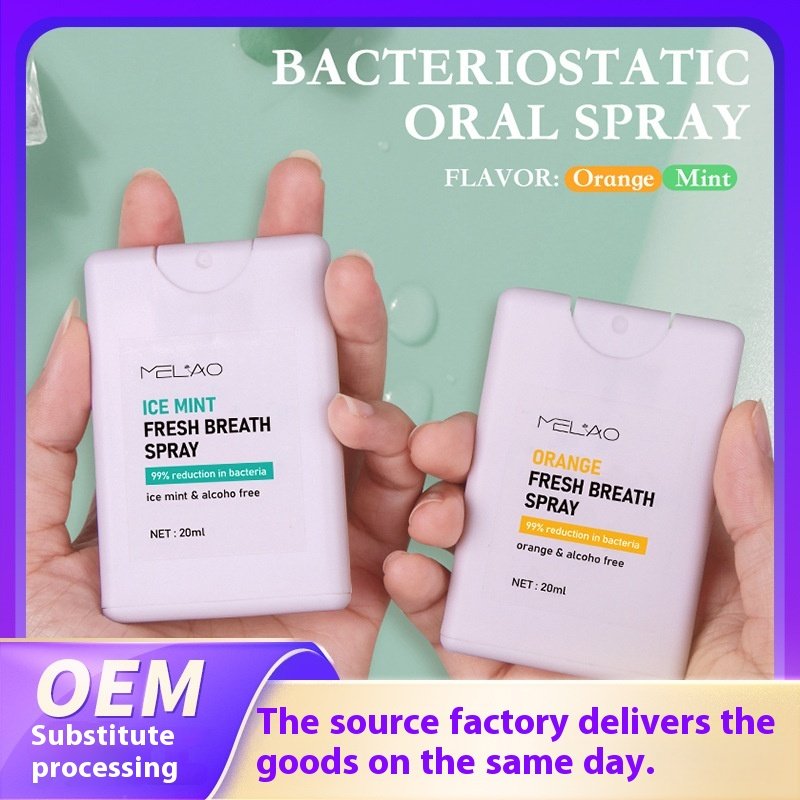 Wholesale Portable Mint and Peach Flavor Oral Freshener Spray Travel Size for Freshening Breath Oral Spray Bottle