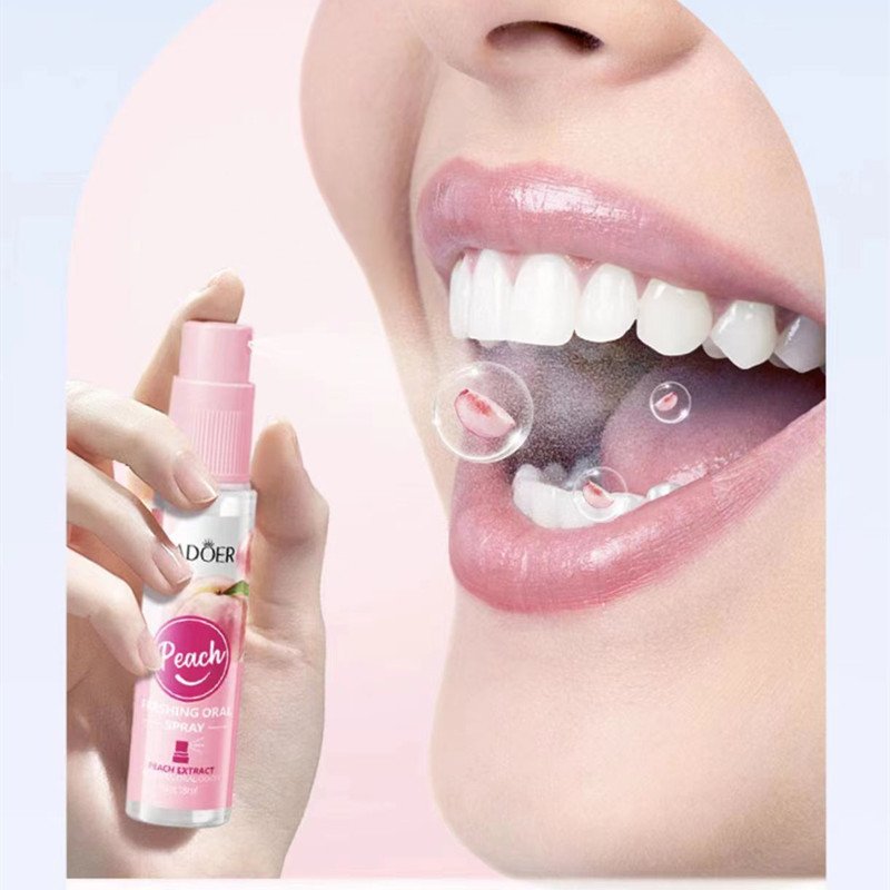 Wholesale Peach Mint Lemon Organic Bad Breath freshener Mouth Fresh Breath Spray Mouth