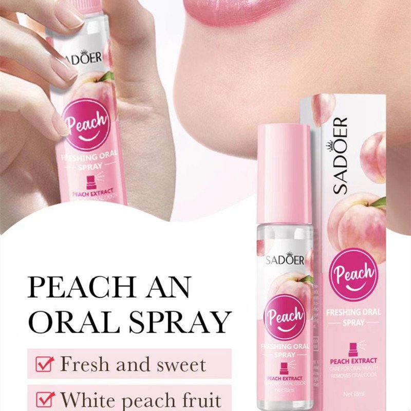 Wholesale Peach Mint Lemon Organic Bad Breath freshener Mouth Fresh Breath Spray Mouth