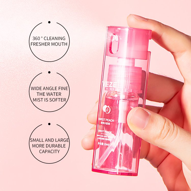 Wholesale VEZE mint and peach extract mouth freshening spray Breath freshener oral spray