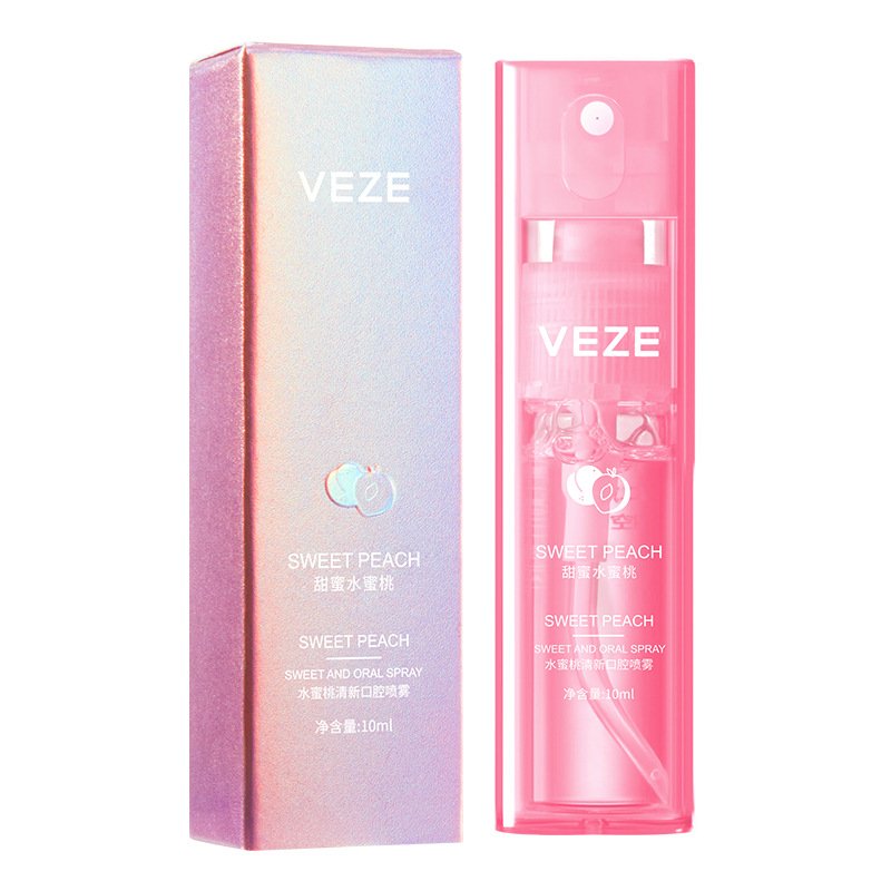 Wholesale VEZE mint and peach extract mouth freshening spray Breath freshener oral spray