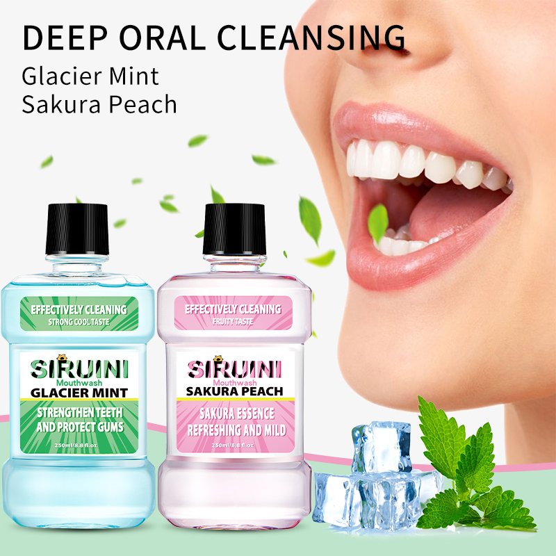 Private Logo New Design Cool Mint Mouthwash Fruit Flavor Sakura 250Ml Mouthwash For Hotel Home Use