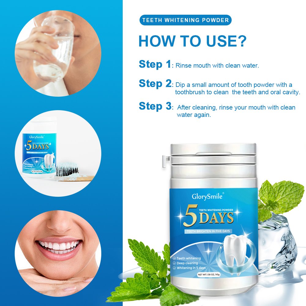 Wholesale OEM Private Label White Tooth Breath Freshener Teeth Whitening Powder