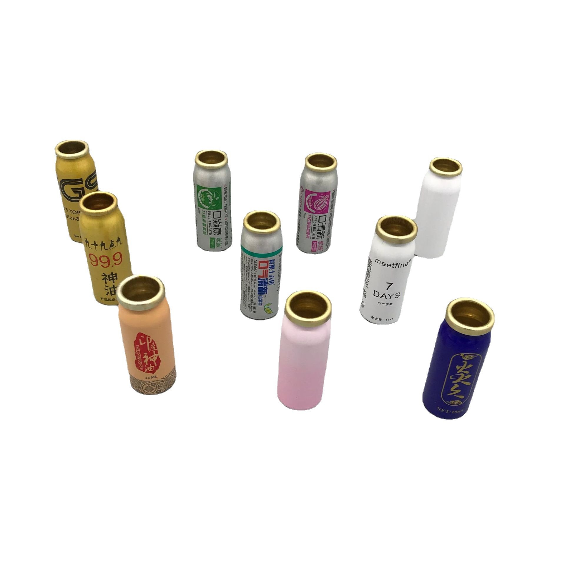 Small capacity 10ml 15ml oral spray for breath freshener aluminum can