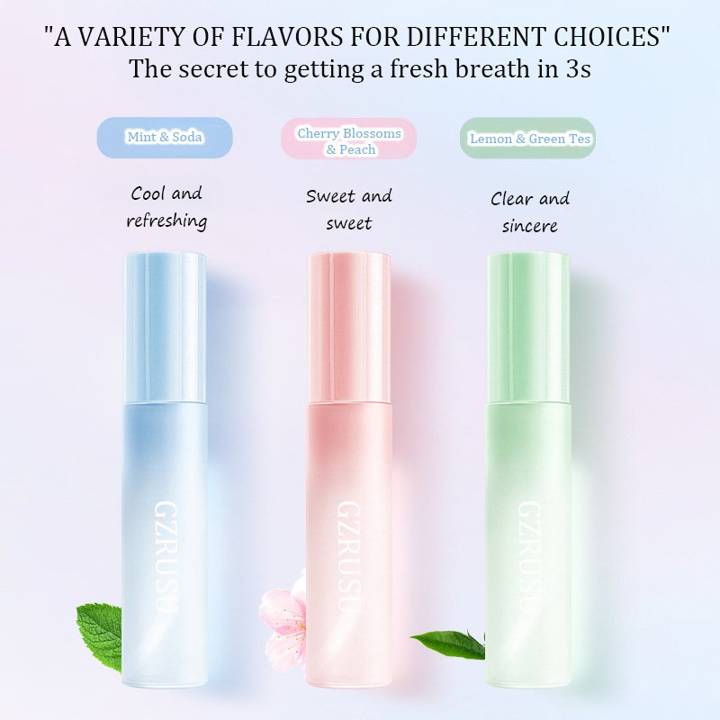 Custom Logo Portable Travel Size Oral Spray Bottle Natural Mint Oral Breath Spray Fresheners Breath Removal Bad Breath Mouth