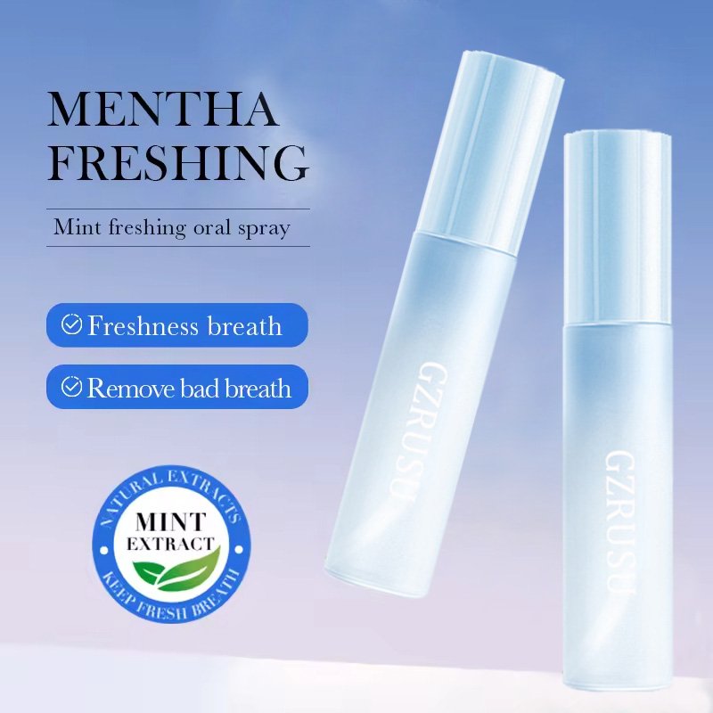 Custom Logo Portable Travel Size Oral Spray Bottle Natural Mint Oral Breath Spray Fresheners Breath Removal Bad Breath Mouth