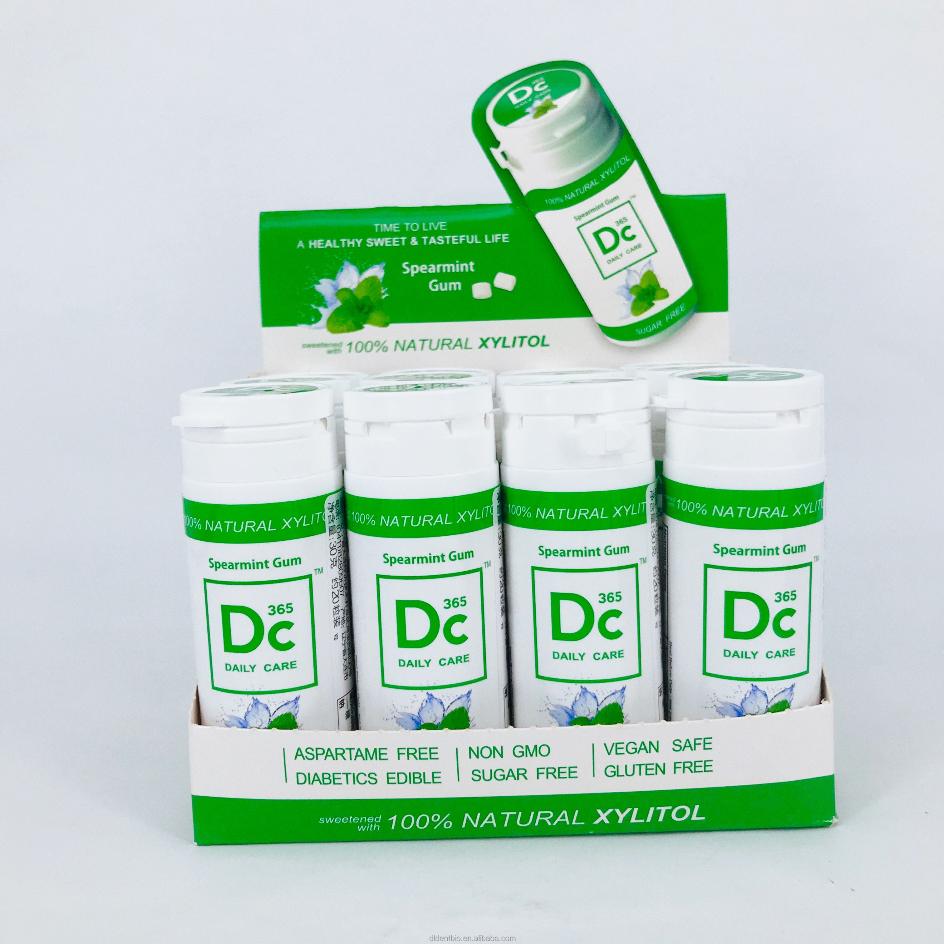 Private Label Service Bottle package 60g 100% Xylitol Chewing Gum