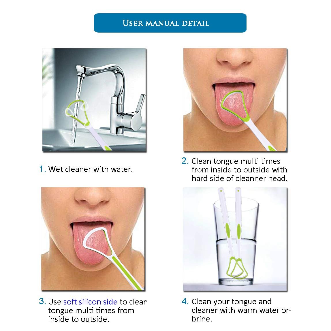 Soft Rubber Tongue Cleaner to Remove Bad Breath Oral Care Independent Tongue Scraper