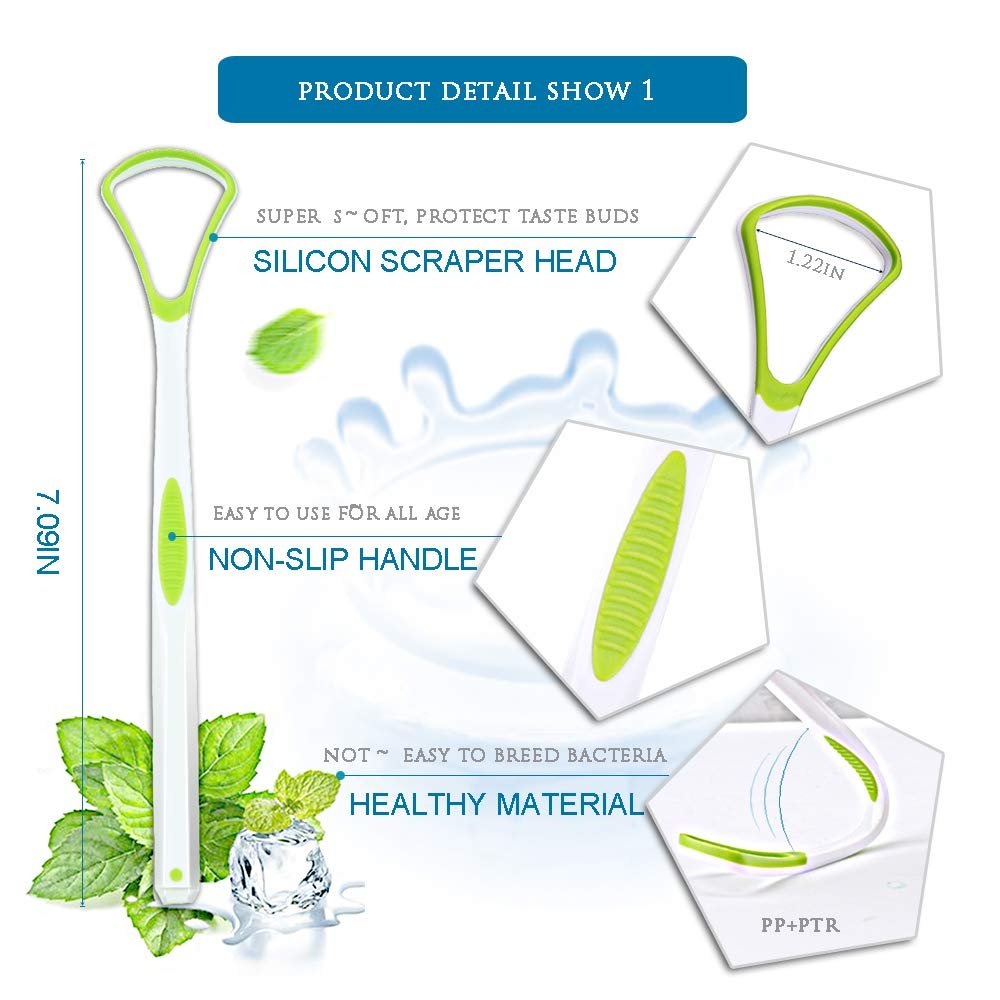 Soft Rubber Tongue Cleaner to Remove Bad Breath Oral Care Independent Tongue Scraper