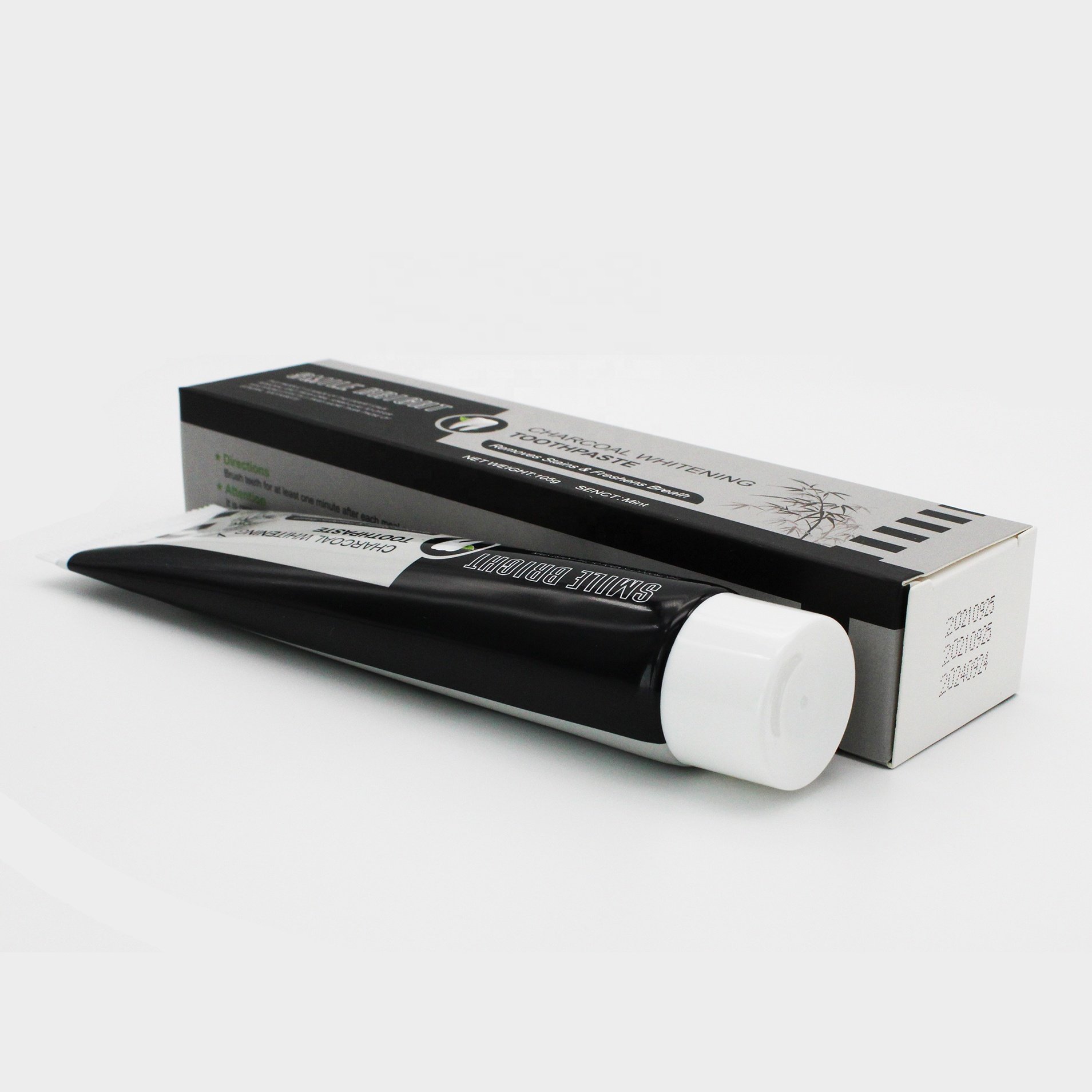 wholesale bamboo charcoal toothpaste teeth whitening private label mint flavor without fluoride bulk activated tooth paste OEM