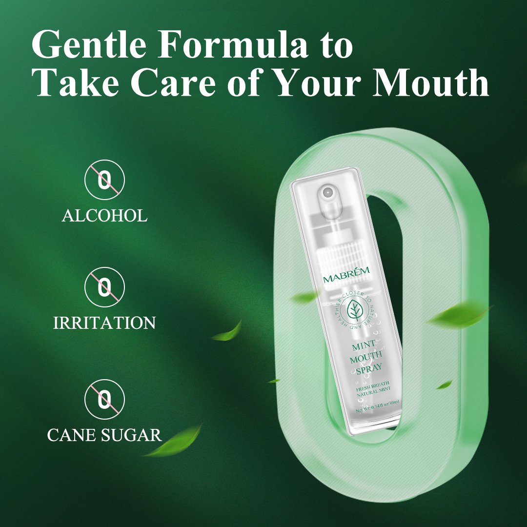 MABREM Mint Mouth Spray - Instant Fresh Breath, Long-Lasting Mint Flavor, Travel-Friendly, Daily Use
