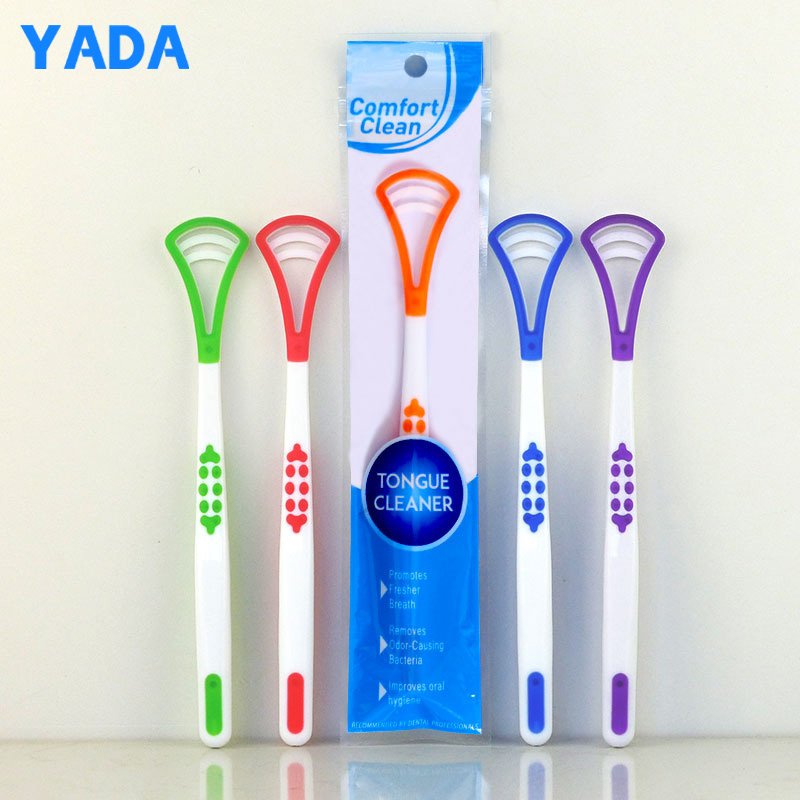 Wholesale Multifunction Reduce Bad breath Silicone Dual Action Tongue Cleaner Brush Tongue Cleaner