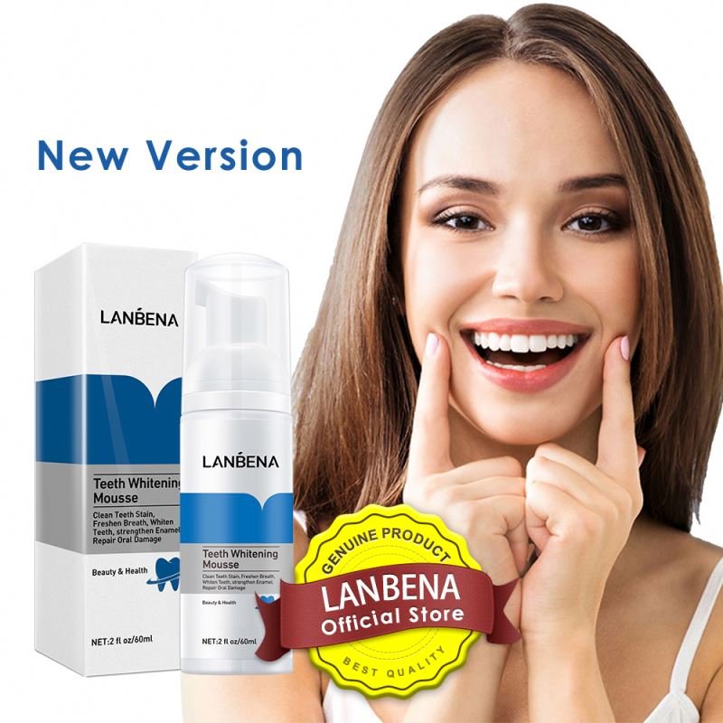 LANBENA Private Label Whitening Foam Mousse Remove Teeth Stain Tooth Brushing Freshen Breath