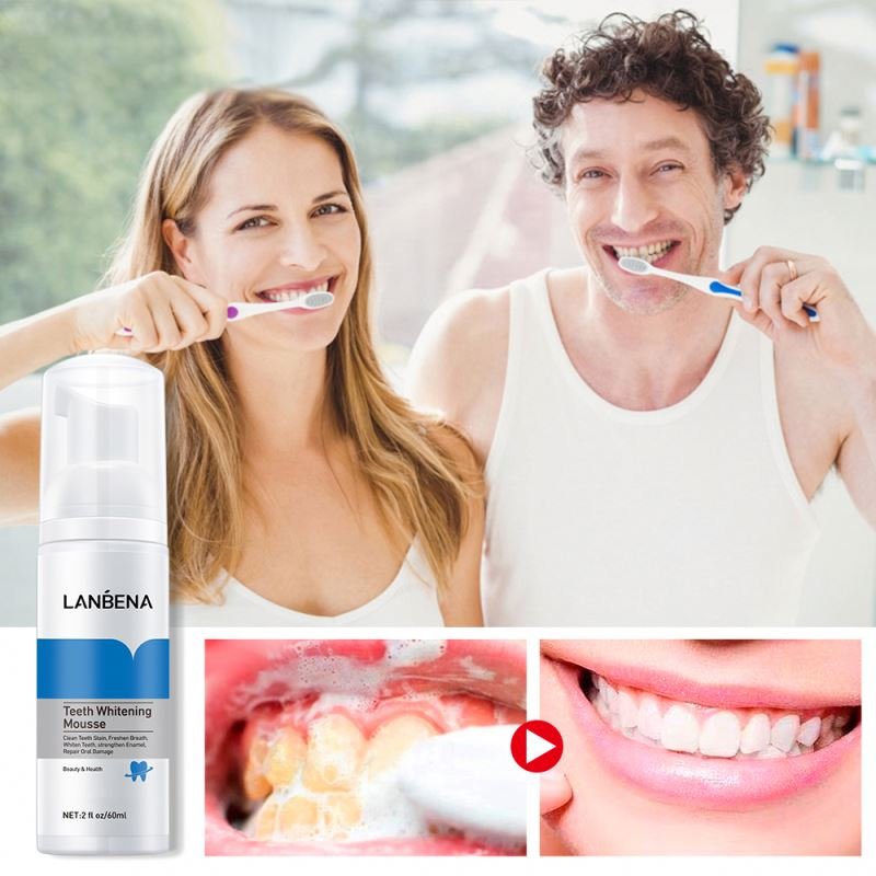 LANBENA Private Label Whitening Foam Mousse Remove Teeth Stain Tooth Brushing Freshen Breath