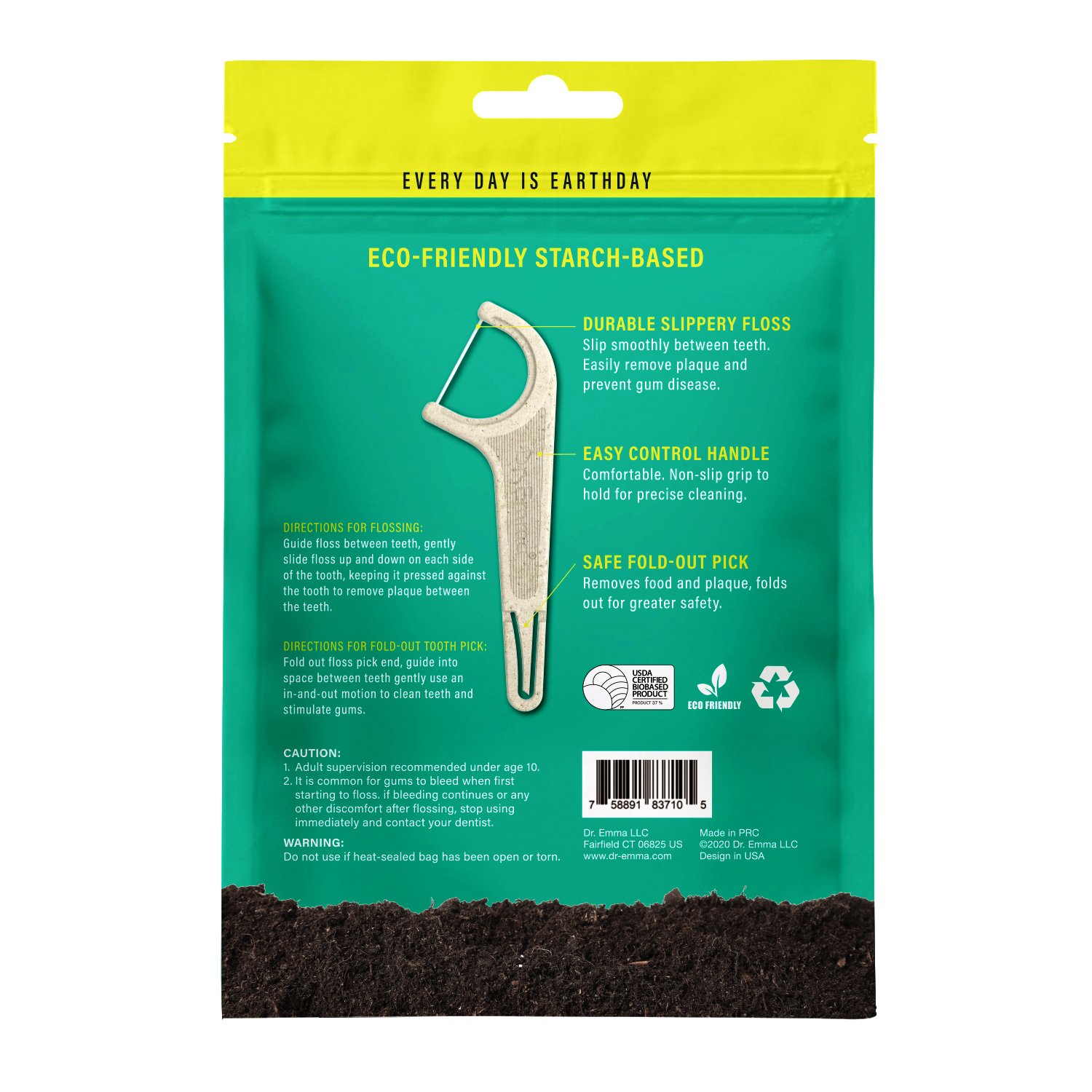 Mint flavor 80 bags of durable and environmentally friendly Single lline dental floss sticks