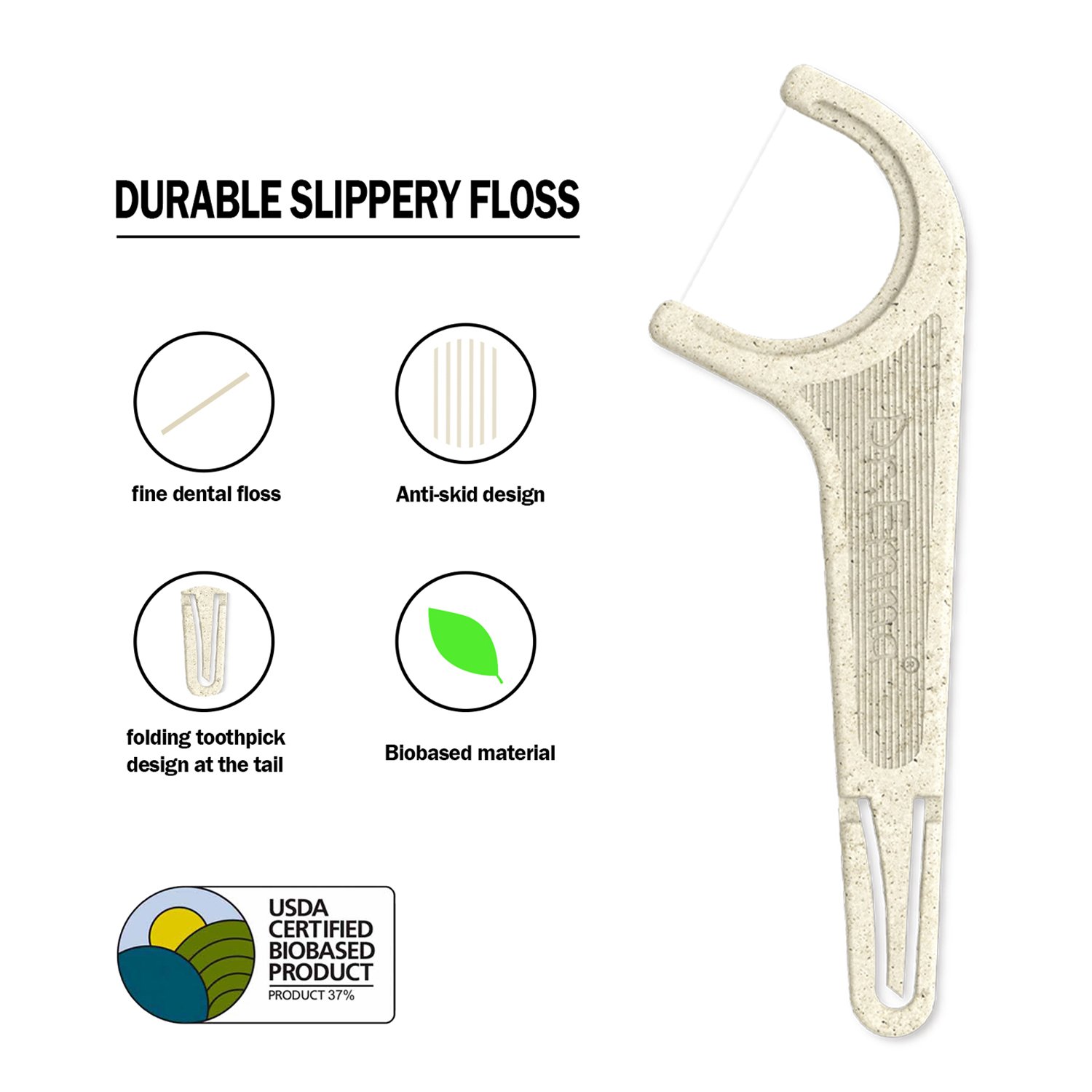 Mint flavor 80 bags of durable and environmentally friendly Single lline dental floss sticks