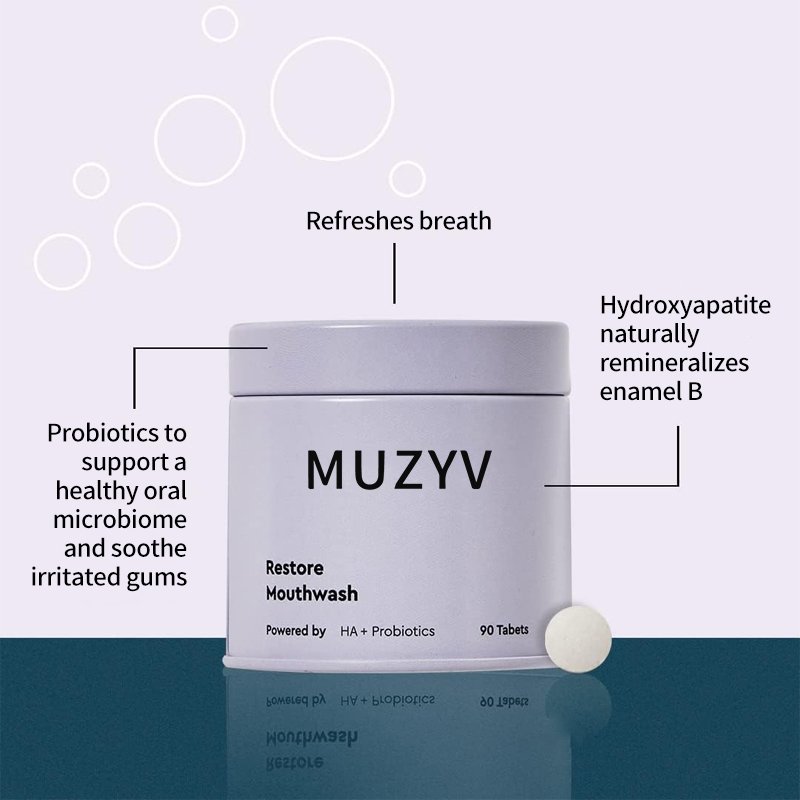 OEM travel size concentrated alcohol free eco friendly freshen bad breath teeth cleansing probiotic chewable mouthwash tablets