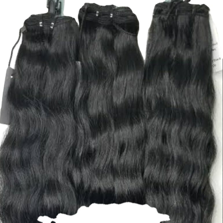 HAMDAAN IMPEX Unprocessed Raw Indian Human Hair Bundles Wave Style Remy Hair for Extensions and Wigs from India