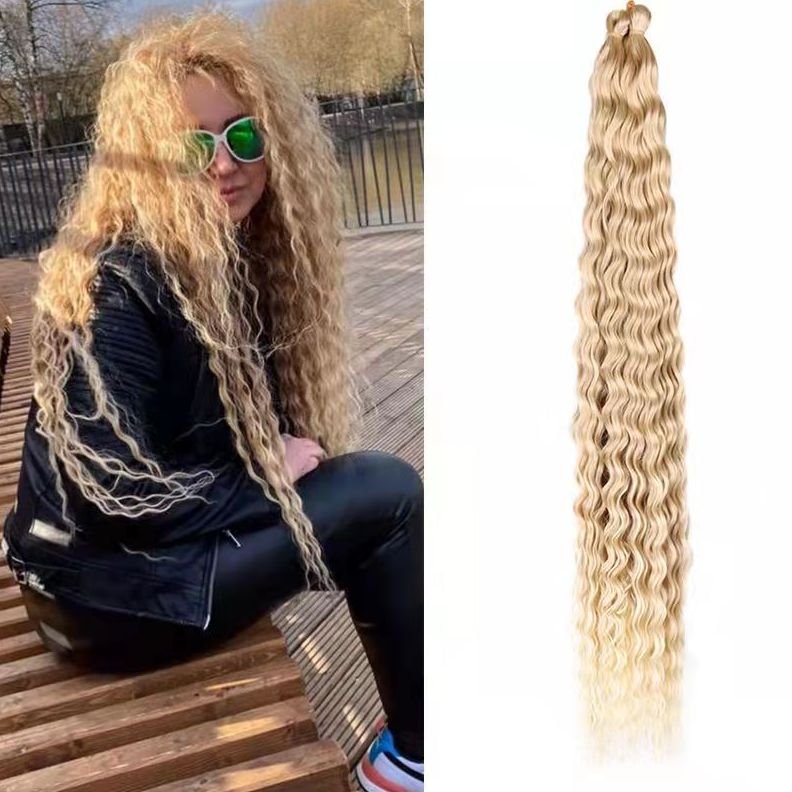 Wholesale Factory Loose Deep Wave Hair Bundles Super Long Synthetic Curly Wave Twist Crochet Synthetic Braiding Hair Extensions