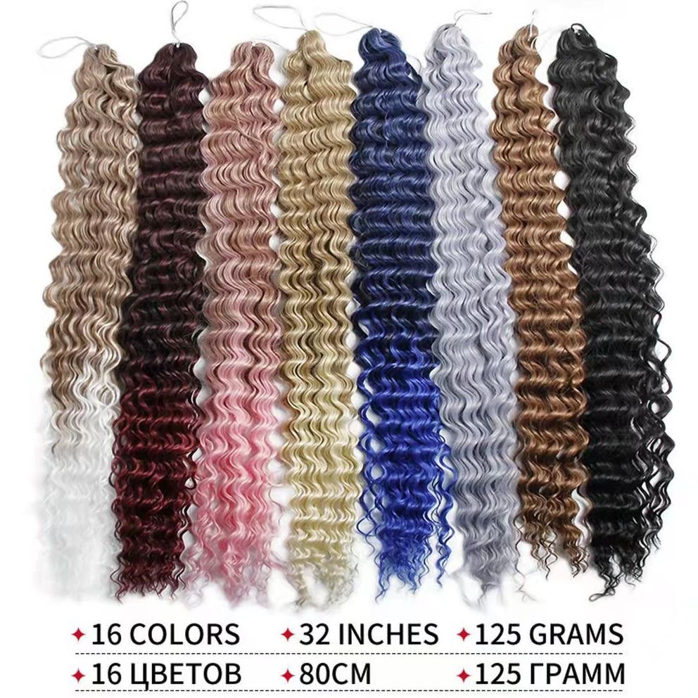 Wholesale Factory Loose Deep Wave Hair Bundles Super Long Synthetic Curly Wave Twist Crochet Synthetic Braiding Hair Extensions