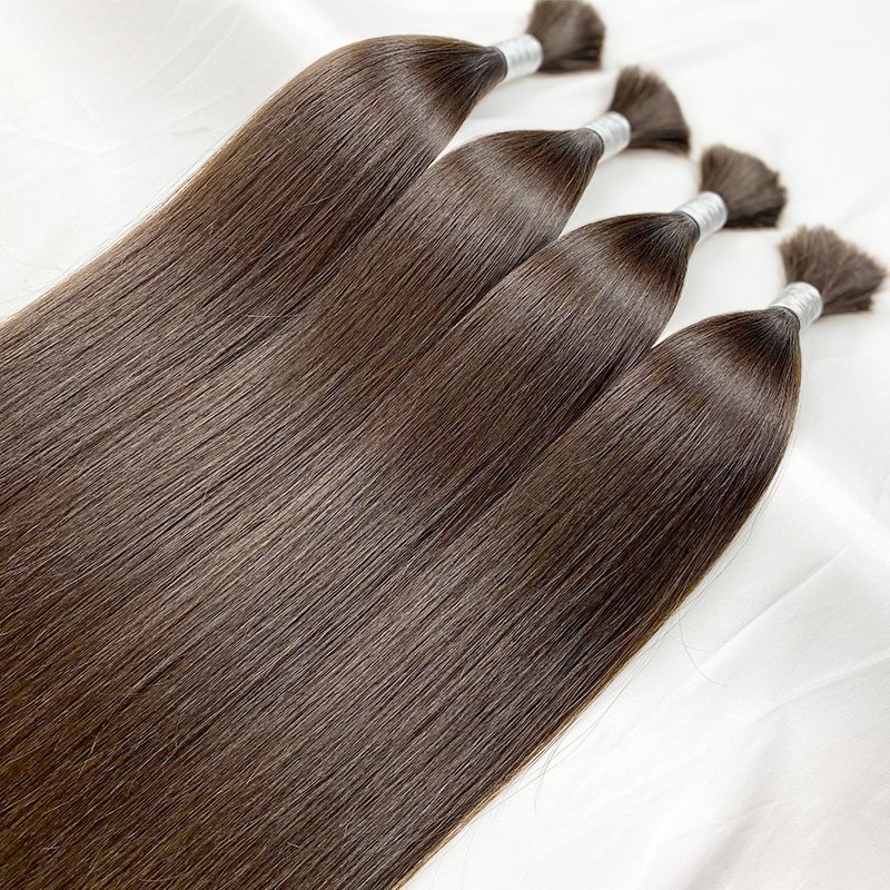 Super flat human braiding hair bulk no weft 100% Virgin Brazilian Cuticle Aligned Raw Hair Extensions