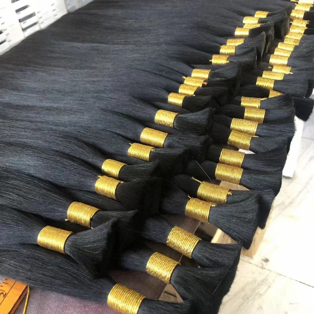 Super flat human braiding hair bulk no weft 100% Virgin Brazilian Cuticle Aligned Raw Hair Extensions