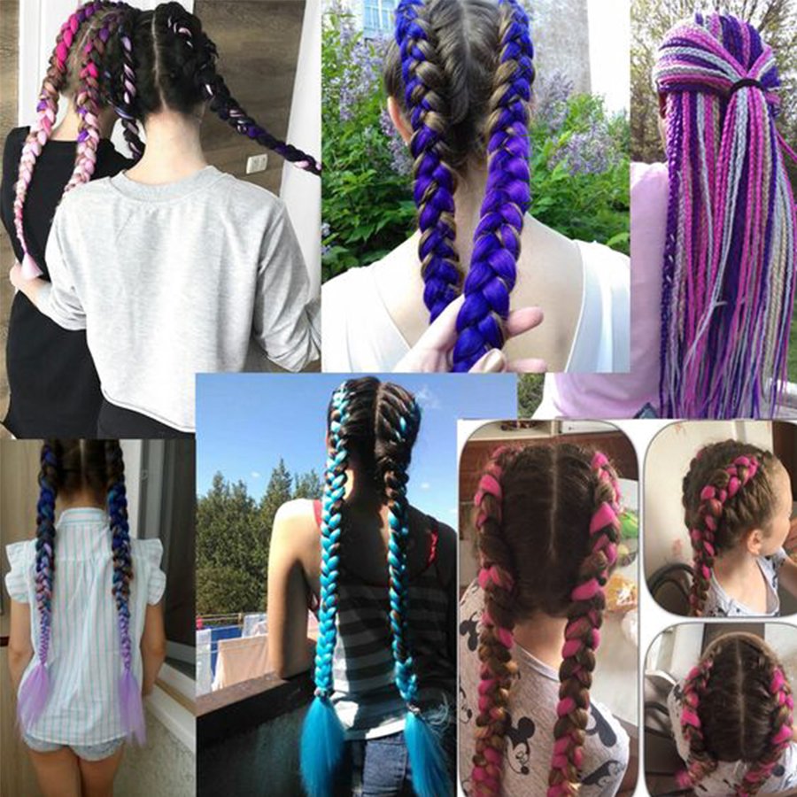 Factory Wholesale Price 24 Inch Jumbo Hair Braid Ombre Color 100G Synthetic Braids Hair for Women Hair Braiding