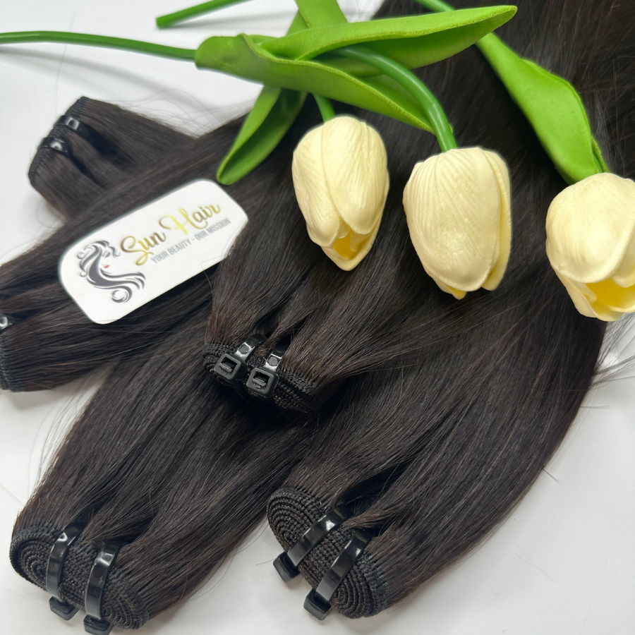 Wholesale 100% Virgin Full Cuticle Aligned Real Human Hair Extensions High Quality Natural Raw Weft Thick-End Hot Trend Product