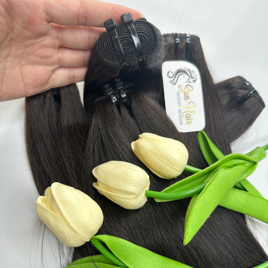 Wholesale 100% Virgin Full Cuticle Aligned Real Human Hair Extensions High Quality Natural Raw Weft Thick-End Hot Trend Product