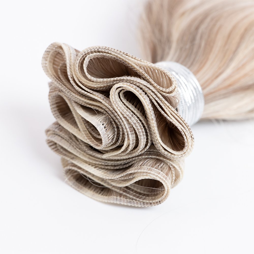 Top Quality Russian Invisible Curly Genius Weft Virgin European Genius Weft Hair Extensions