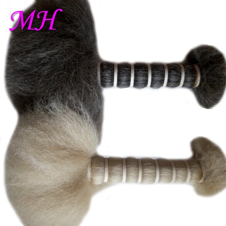 Yak Belly Hair Bulk for Artifical Human Hair Extensions Wigs Yak Tail Hair Raw Yak Straight