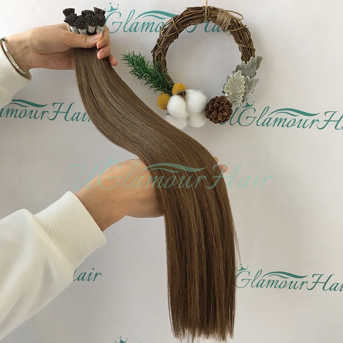 U Glamour Hair Premium Seamless Double Drawn Thick End I Tip Human Hair Extensions