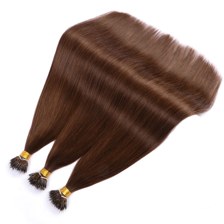 Wholesale 100% Natural Virgin Raw Cuticle Aligned Human Hair Extensions Double Drawn Straight Nano Ring Hair Extension