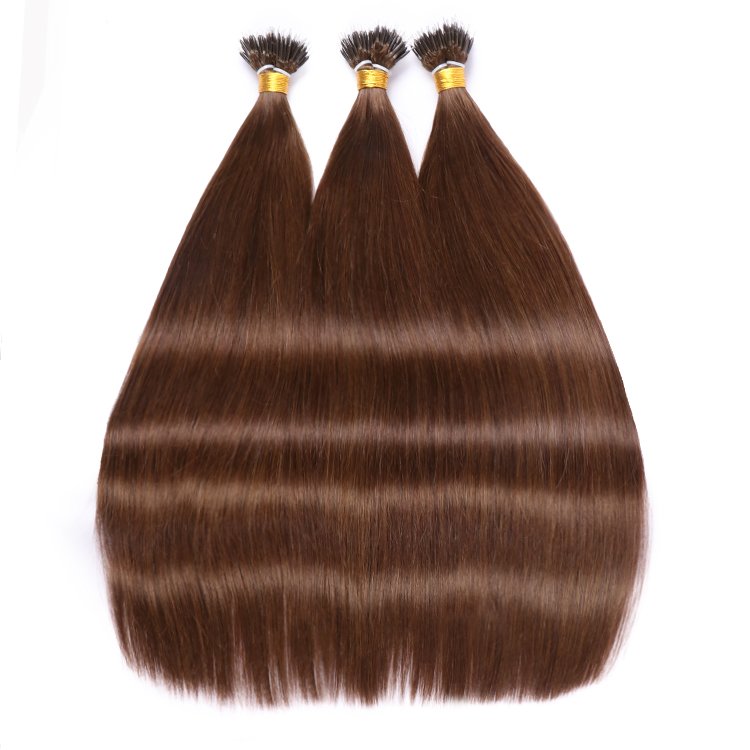 Wholesale 100% Natural Virgin Raw Cuticle Aligned Human Hair Extensions Double Drawn Straight Nano Ring Hair Extension