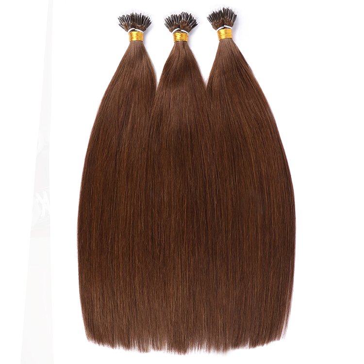 Wholesale 100% Natural Virgin Raw Cuticle Aligned Human Hair Extensions Double Drawn Straight Nano Ring Hair Extension