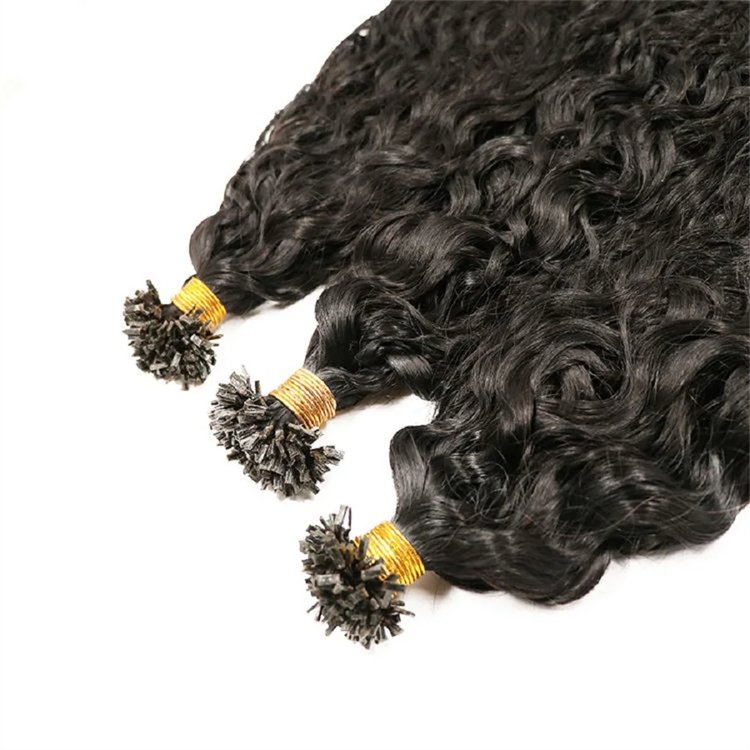 Brazilian Flat Tip Double Drawn Human Hair Extension Pre Bonded Water Wave Keratin K Tip Hair 100g 100Pieces