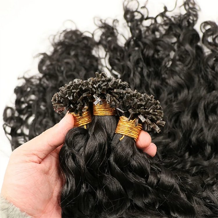 Brazilian Flat Tip Double Drawn Human Hair Extension Pre Bonded Water Wave Keratin K Tip Hair 100g 100Pieces