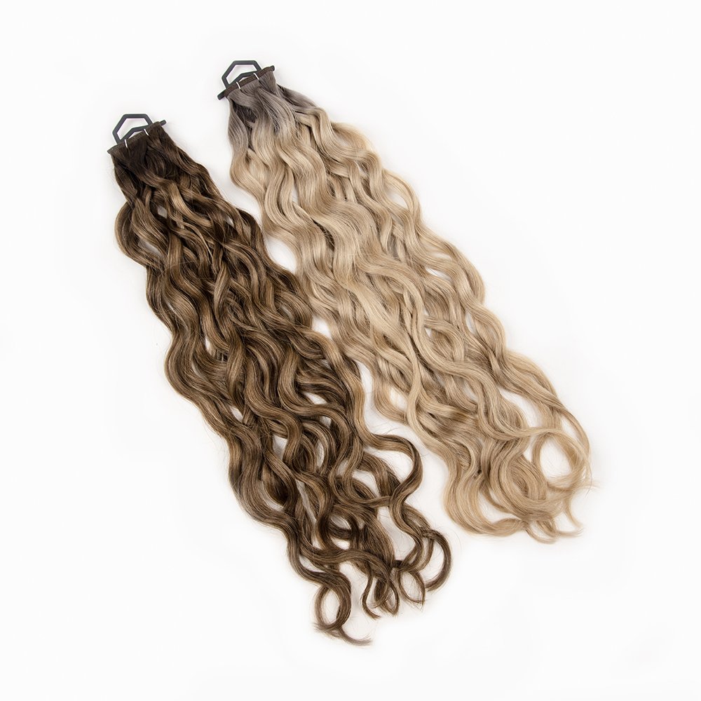 New arrival Double drawn twin tab butterfly seamless PU flat weft Russian virgin human hair extensions