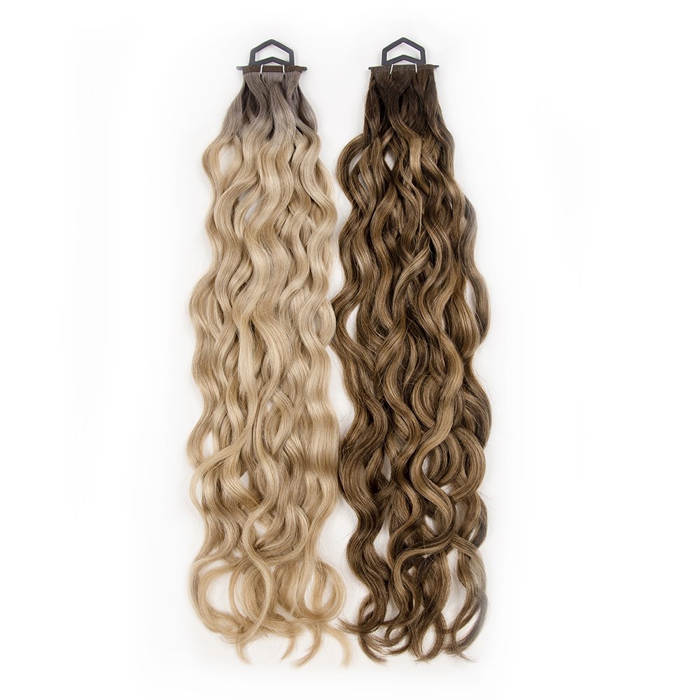 New arrival Double drawn twin tab butterfly seamless PU flat weft Russian virgin human hair extensions