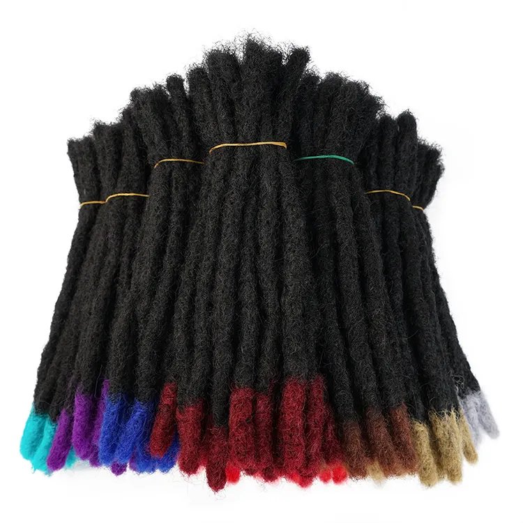 Wholesale Price Hip-Hop Two Tone Ombre Dreadlocks Synthetic Handmade Hair Locs Crochet Braid Dreadlocks Wig