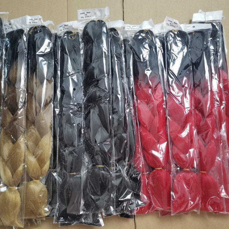 24inch Jumbo Braids Ombre Jumbo Braiding Hair Coloured Synthetic Braid Wigs Crochet Blonde Hair Extensions