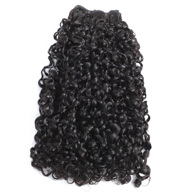 Wholesale silky healthy double drawn pixie curls virgin vietnamese 100% human hair Extension with closure
