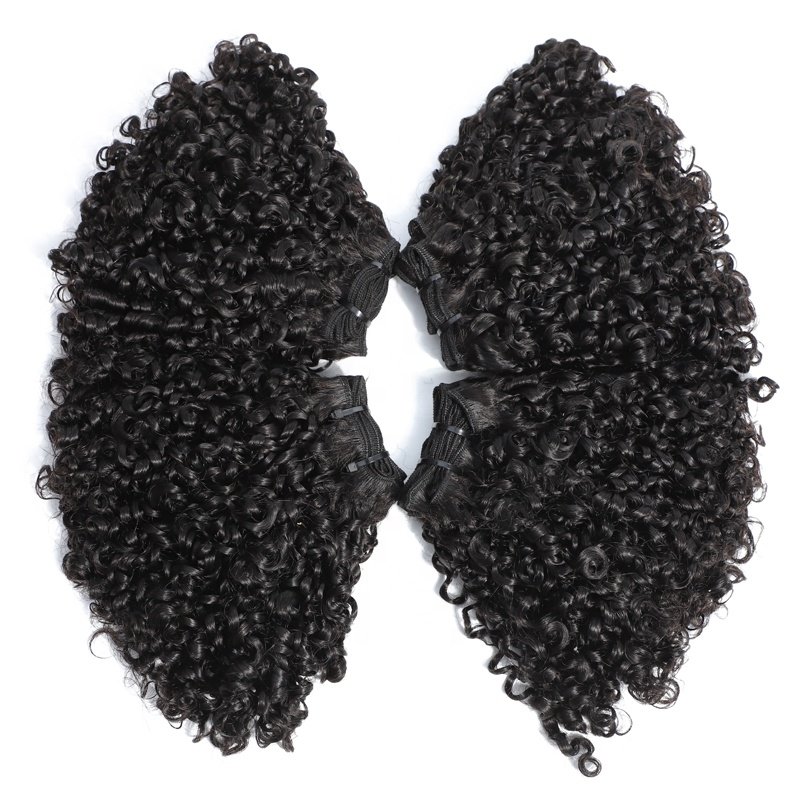 Wholesale silky healthy double drawn pixie curls virgin vietnamese 100% human hair Extension with closure
