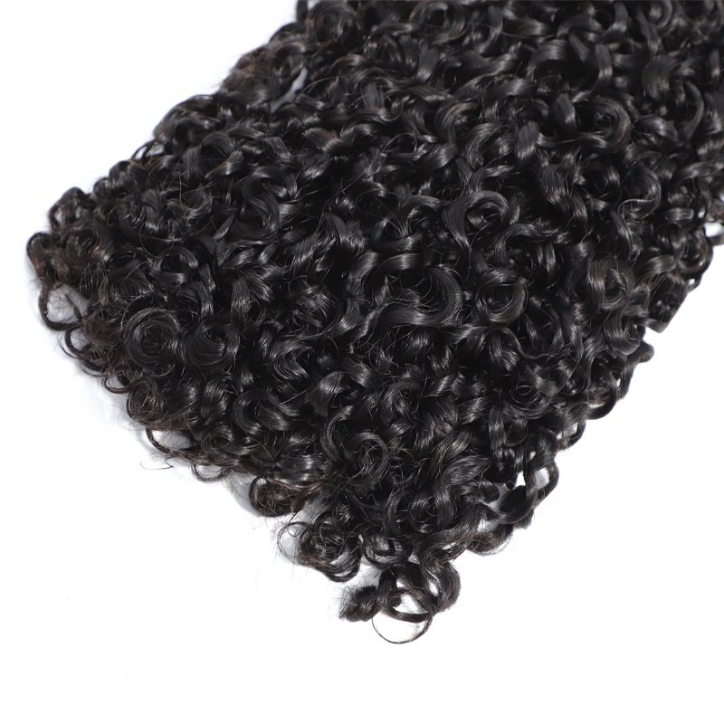 Wholesale silky healthy double drawn pixie curls virgin vietnamese 100% human hair Extension with closure