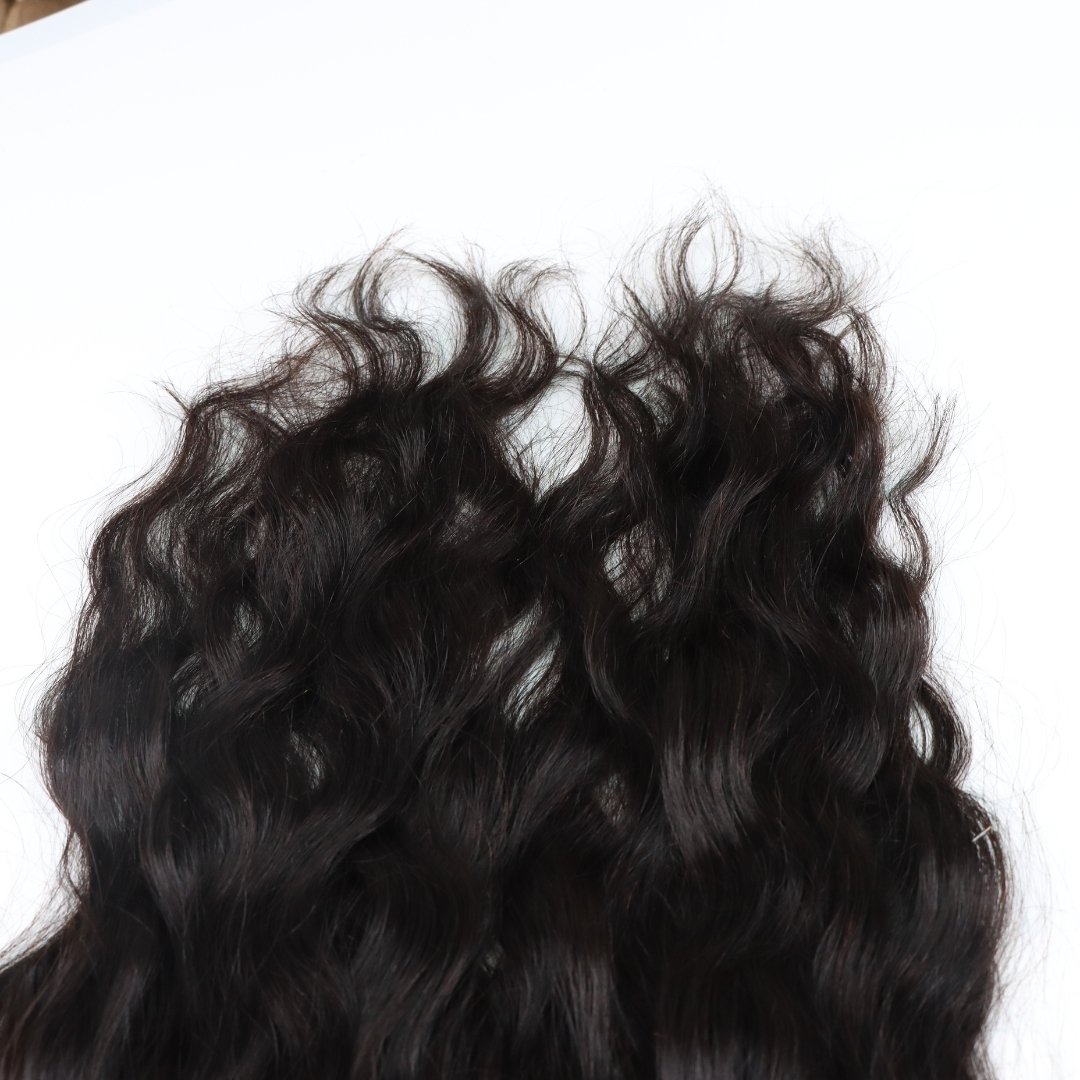 New Raw Vietnamese Human Hair Extensions Natural Color 1B Invisible Seamless Clip In Natural Wave Double Drawn Hair Of Luxhine